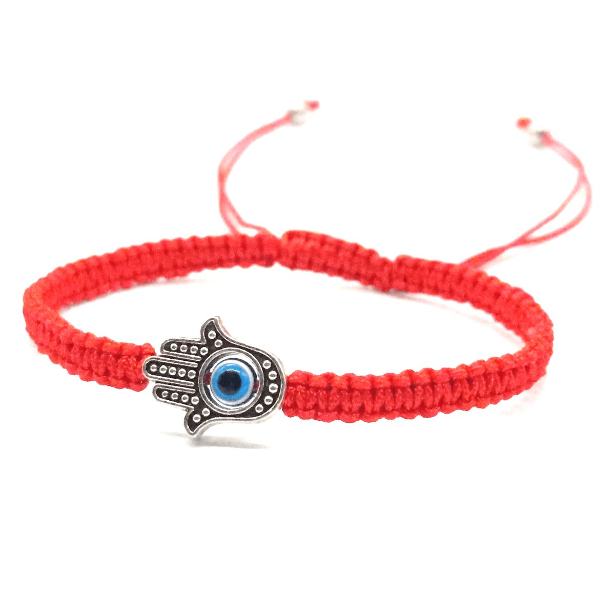 GENERICO - Pulsera Mano de Fátima con Ojo Turco - Pulsera Hilo Rojo Hamsa