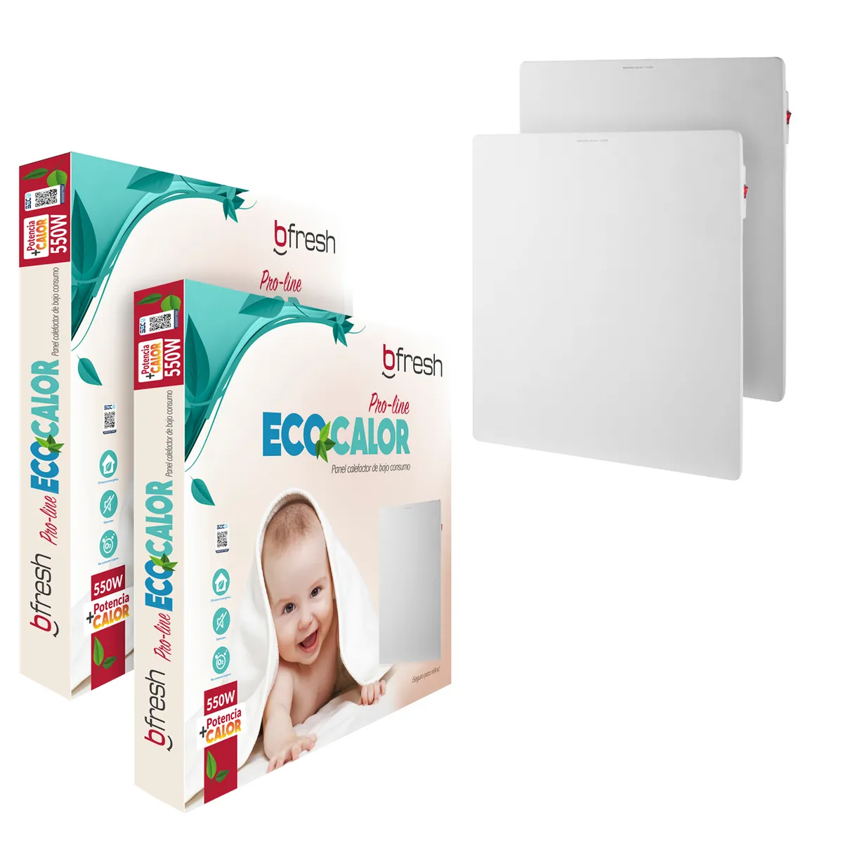 B FRESH - Pack 2 Panel Mural Calefactor 550W