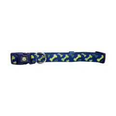 MASCAN - Collar Huesos Perro M Azul