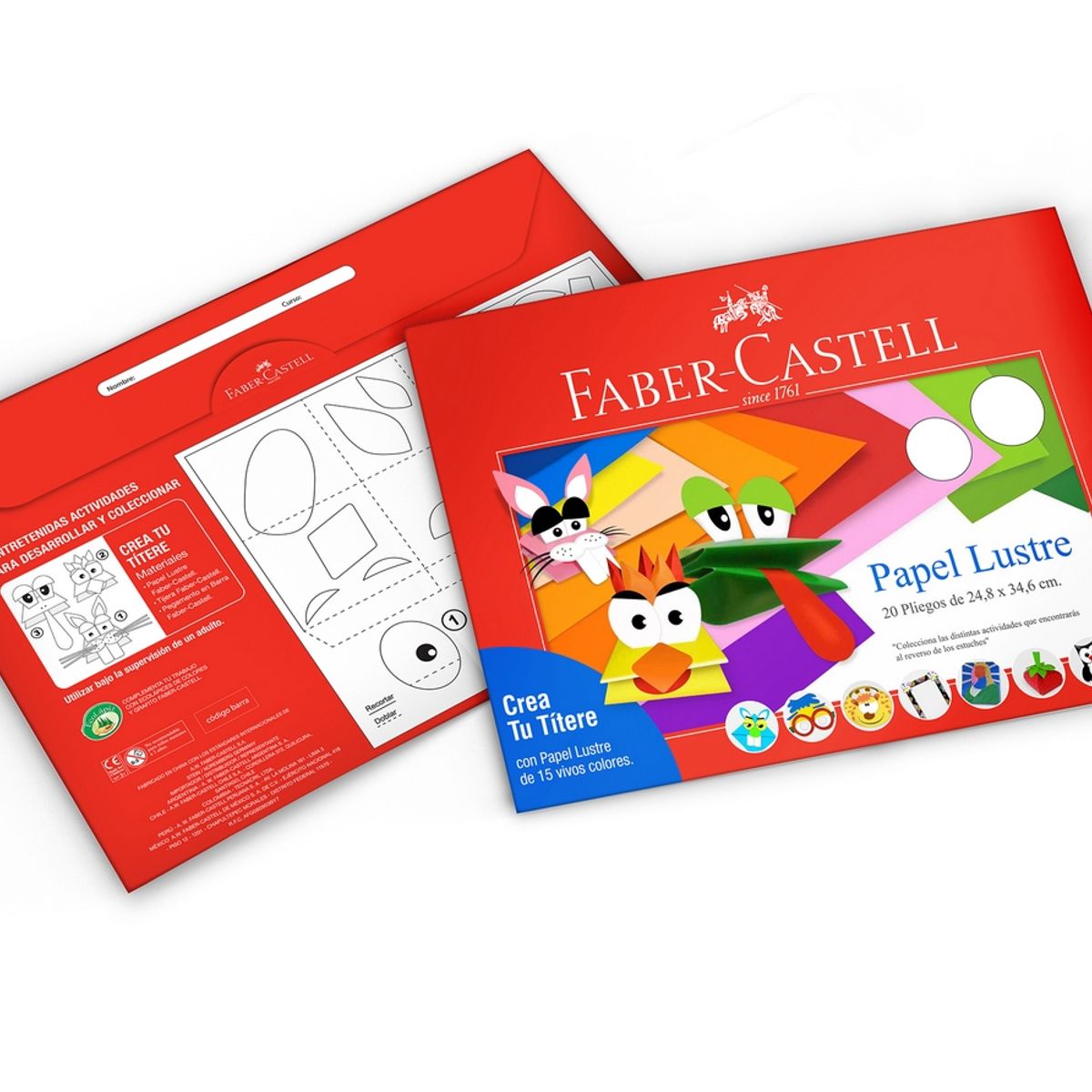 FABER-CASTELL - Estuche Papel Lustre Faber-Castell x20 Pliegos