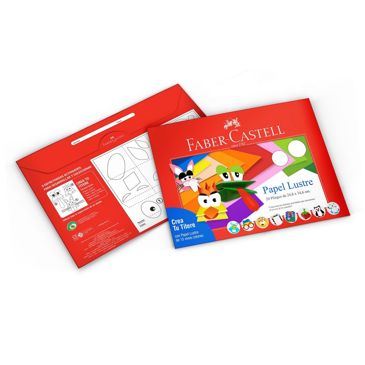 FABER-CASTELL - Estuche Papel Lustre Faber-Castell x20 Pliegos