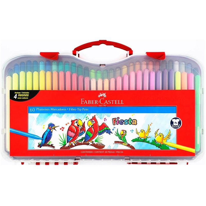 FABER-CASTELL - Set 60 Marcadores Faber-Castell Fiesta