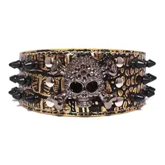 MASCAN - Collar Perro Calavera Puntas Redondas Xl Dorado