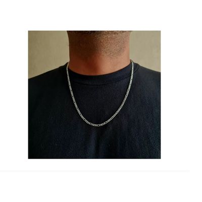 Imagen 2 del producto Cadena Hombre Plata Italiana 925 - Modelo Figaro 60 cm x 3 mm