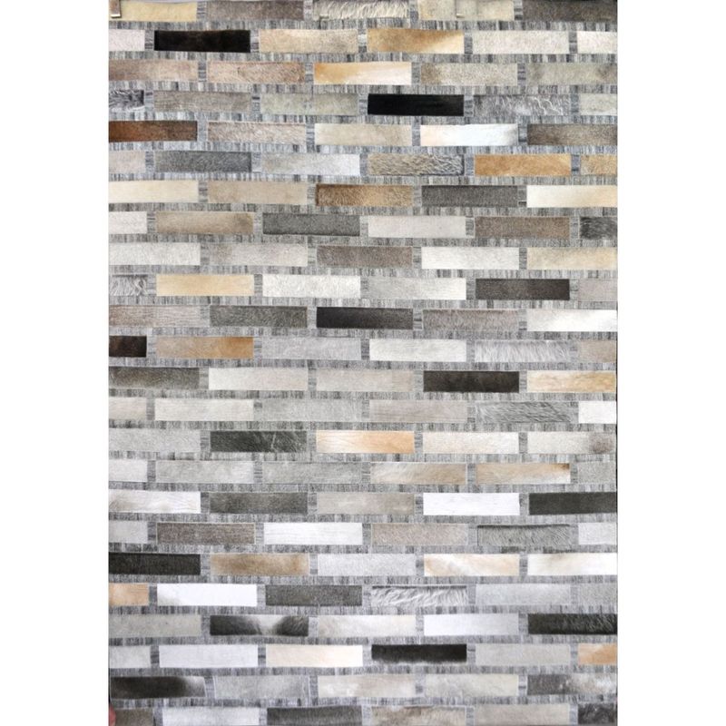 BAZHARS - Alfombra 160X230 cm Patch Cuero Nir 24 Bazhars