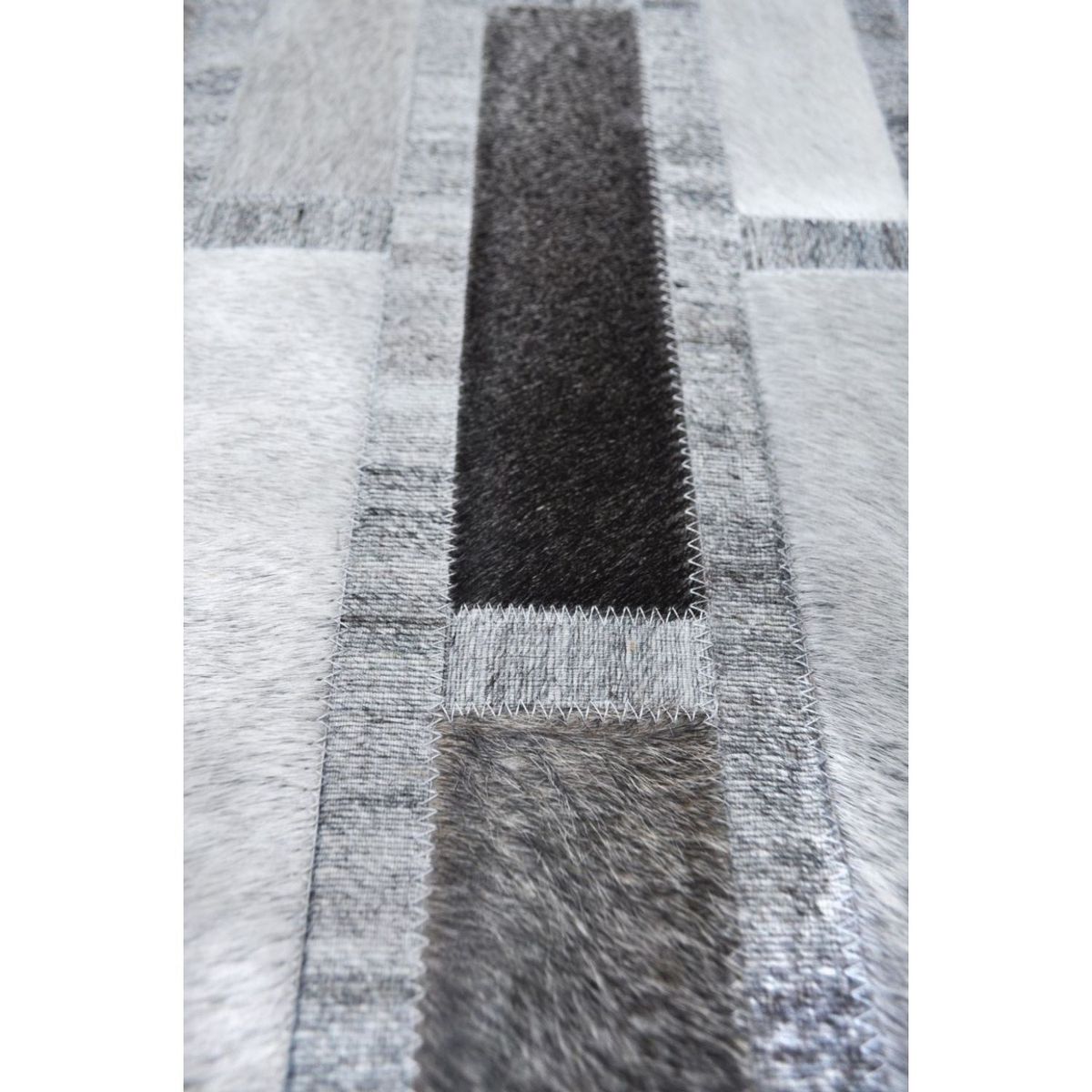 BAZHARS - ALFOMBRA BAZHARS 160X230 CM PATCH CUERO NIR 24