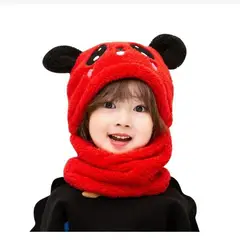 GENERICO - Gorrito cuellero osito kawaii rojo