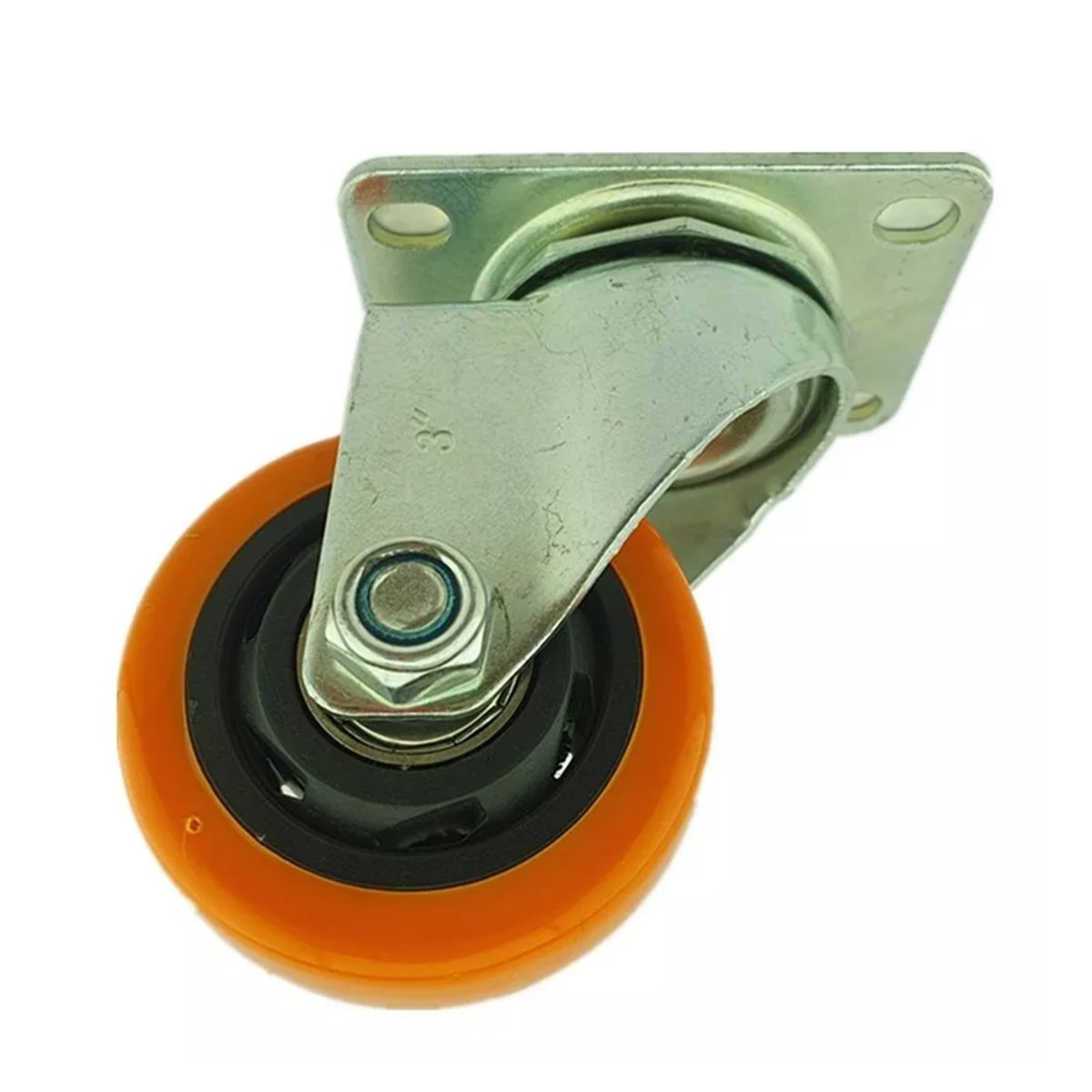 GENERICO - Rueda Naranja Giratoria 3 Pulgadas