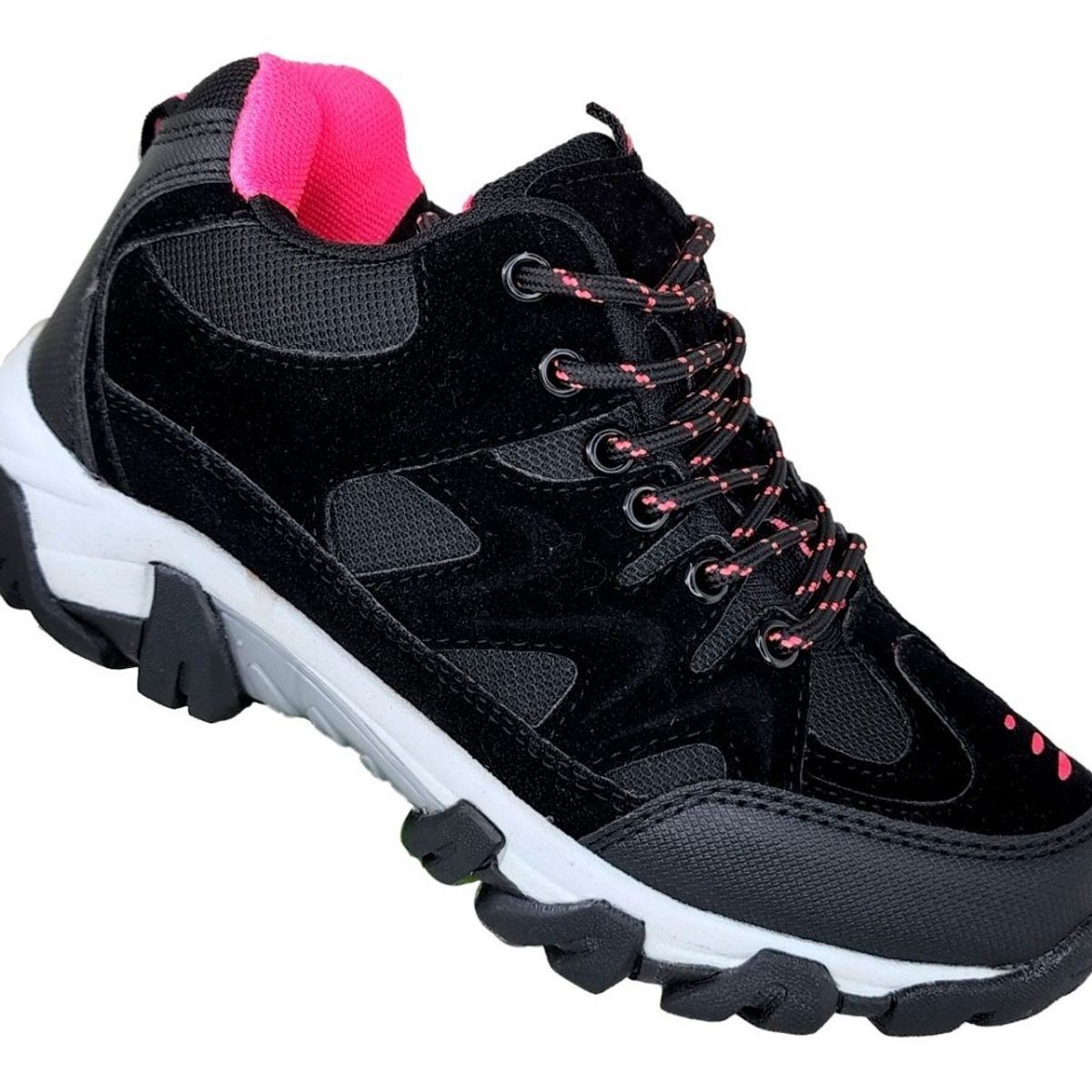 GENERICO - Zapatillas De Mujer Outdoor Otoño - Invierno Negro Fucsia - 3133…