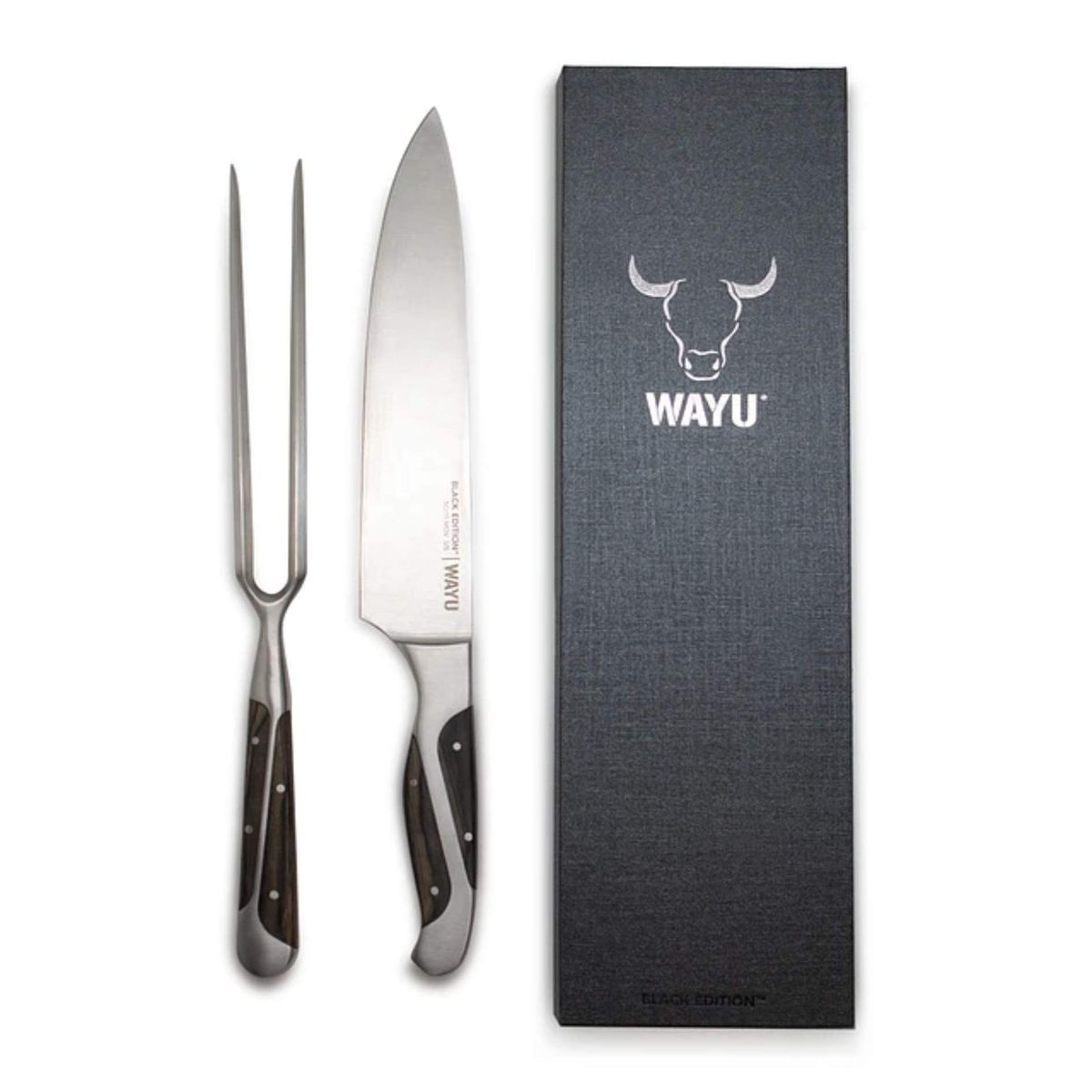 WAYU - Cuchillo y Tenedor profesional Black Edition
