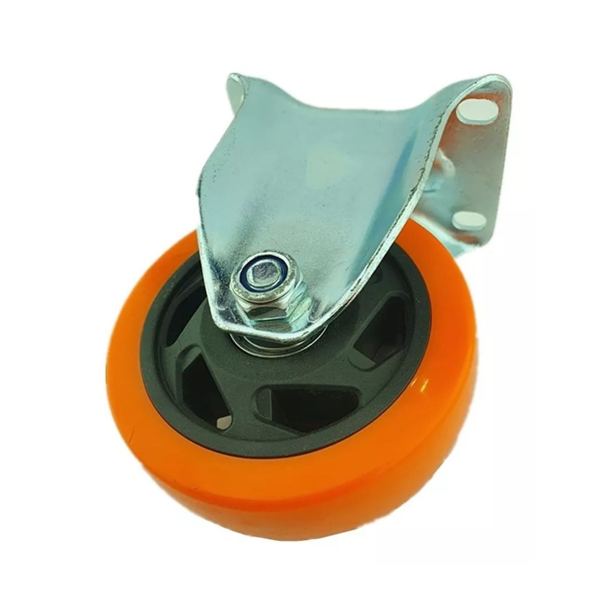 GENERICO - Rueda Naranja Fija 4 Pulgadas