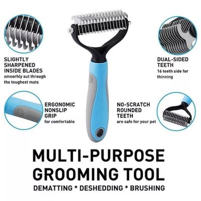 Imagen 2 del producto Cepillo Profesional Corta Nudo Mascota Perro Gatos celeste