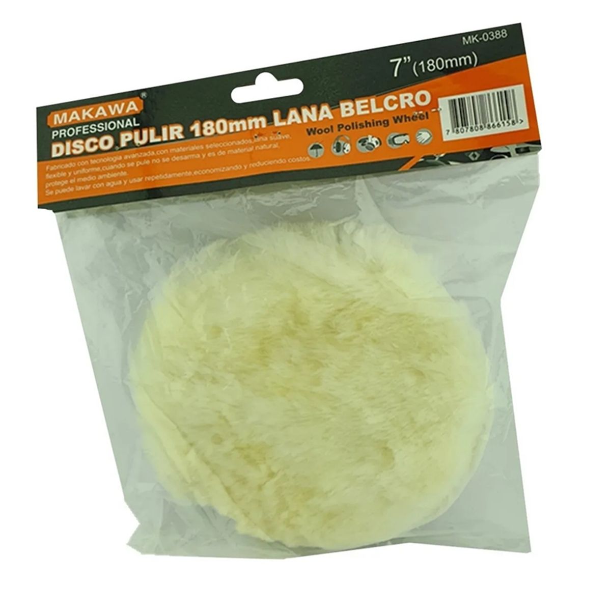 MAKAWA - Disco Para Pulir 180mm 7 Pulgada Lana Makawa Mk-0388