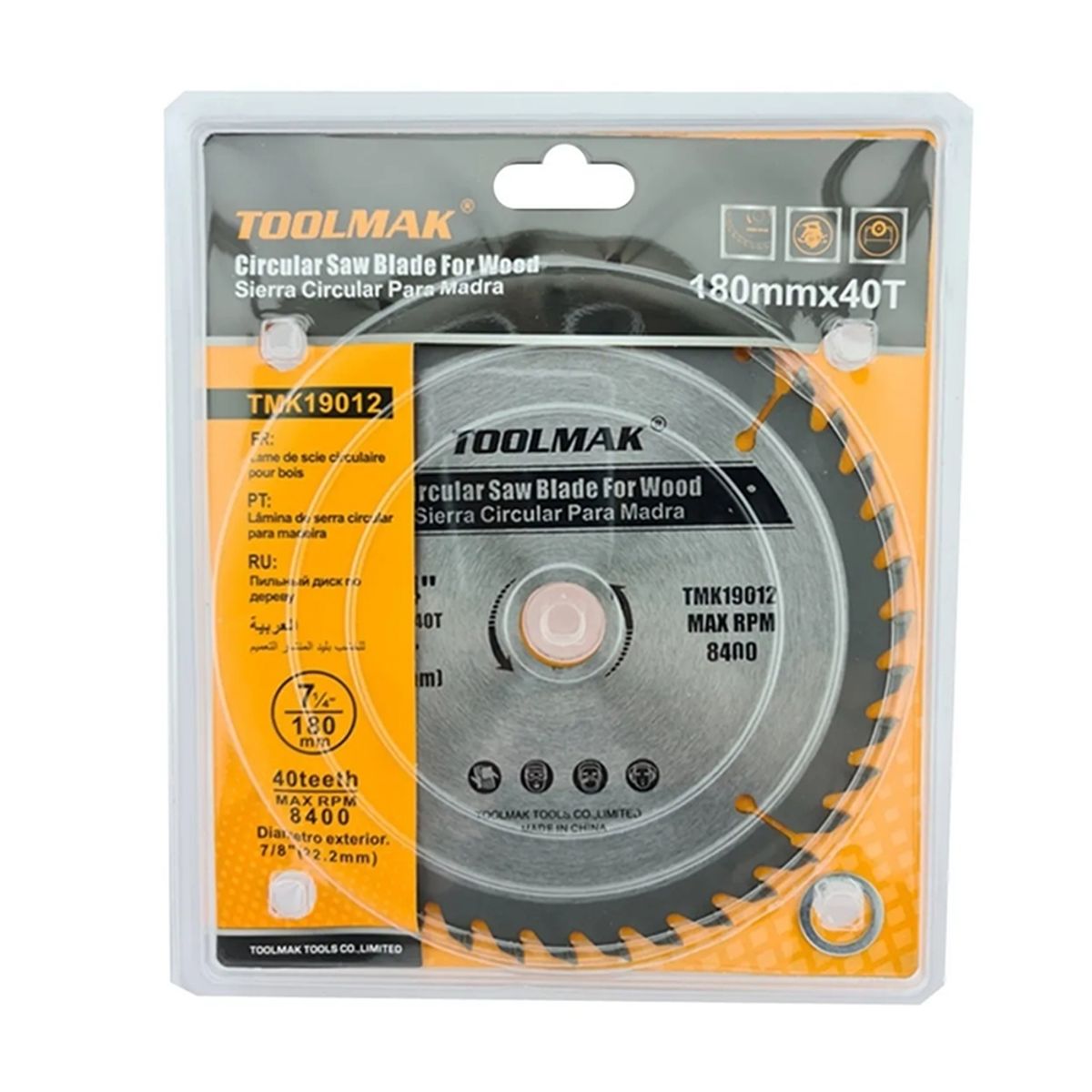 GENERICO - Disco De Sierra Circular 7 1/4 Pulgadas 40 Dientes Toolmak