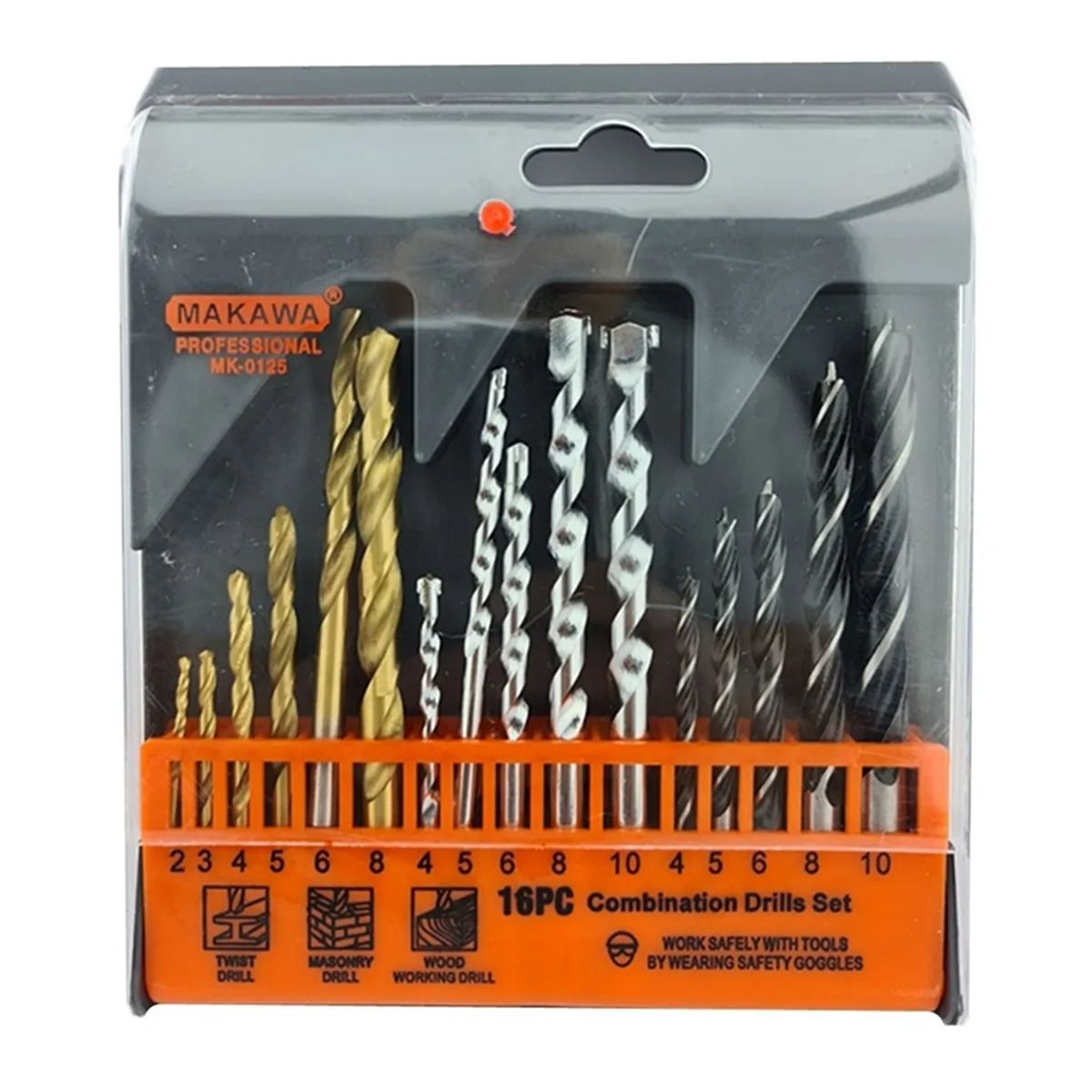 MAKAWA - Juego De Brocas Para Madera Cemento Metal 16 Piezas Makawa