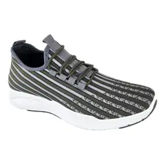 GENERICO - Zapatillas De Hombre Deportivas Negro Rayas Verdes 3202