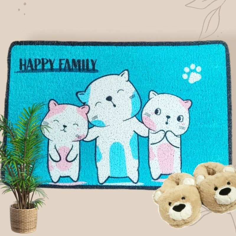 GENERICO - Limpiapiés Alfombra: Bienvenida Mascota Cocina Baño 8 HAPPY FAMILY