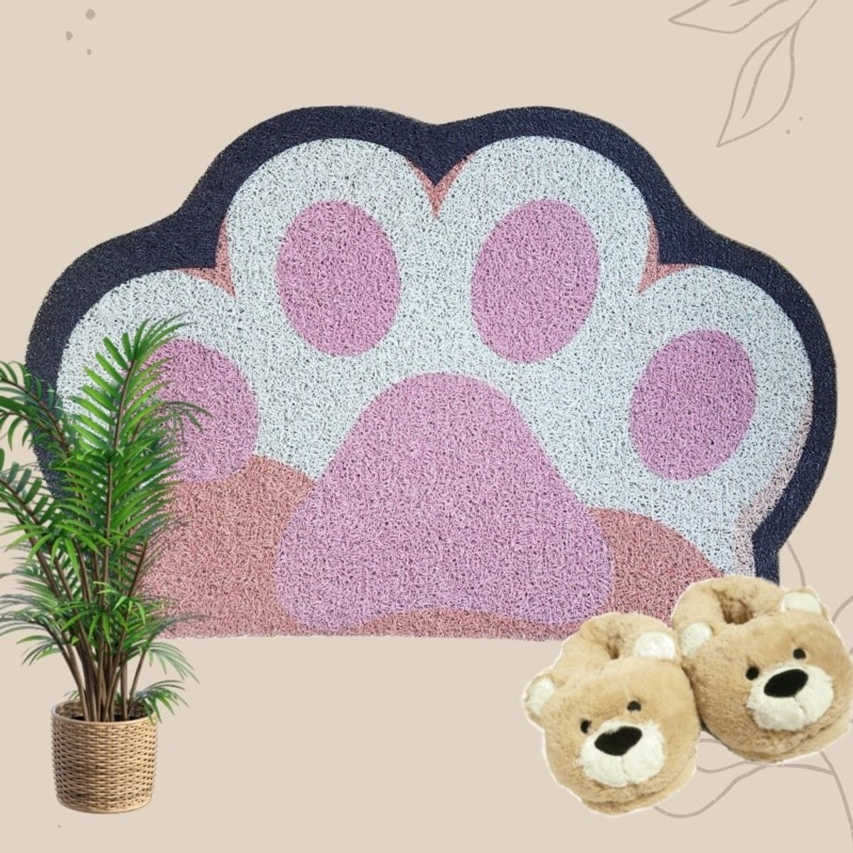 GENERICO - Limpiapiés Alfombra: Bienvenida Mascota Cocina Baño 12 GARRITA NARANJA