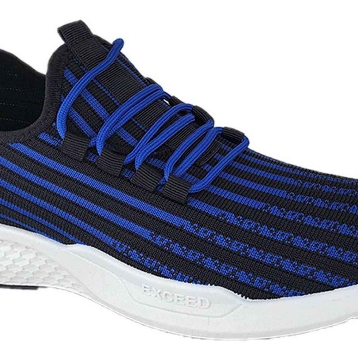 GENERICO - Zapatillas De Hombre Deportivas Negro Rayas Azules 3203