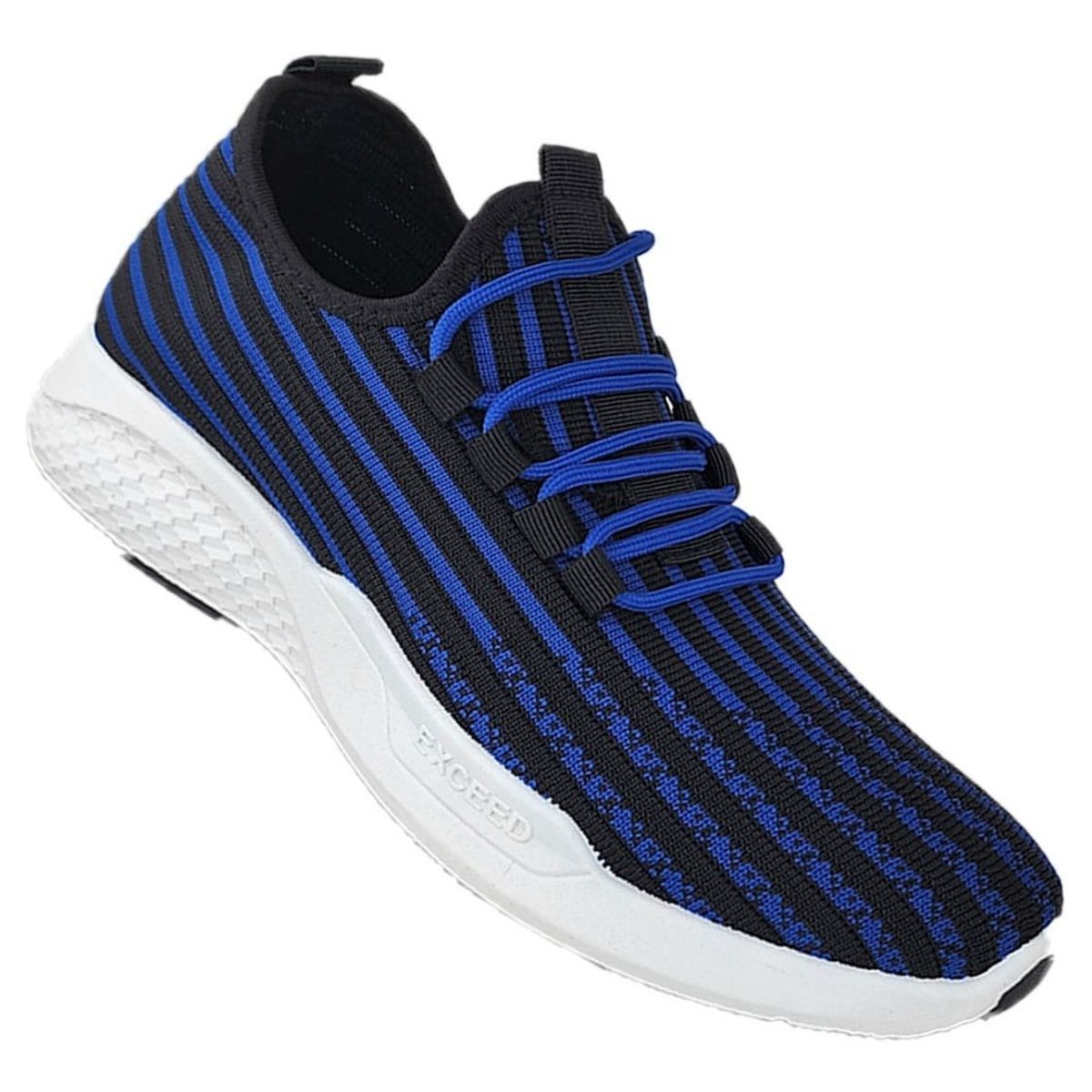 GENERICO - Zapatillas De Hombre Deportivas Negro Rayas Azules 3203