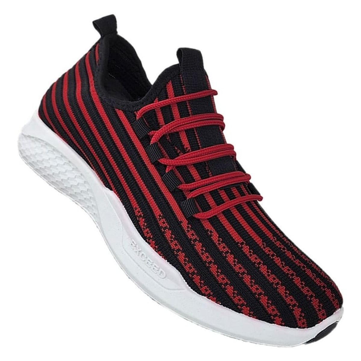 GENERICO - Zapatillas De Hombre Deportivas Negro Rayas Rojas 3205