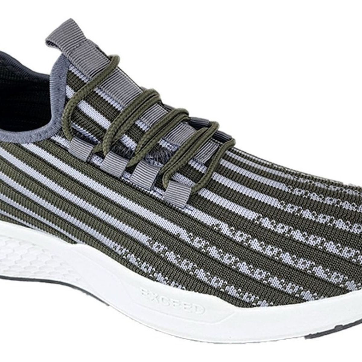 GENERICO - Zapatillas De Hombre Deportivas Negro Rayas Verdes 3202