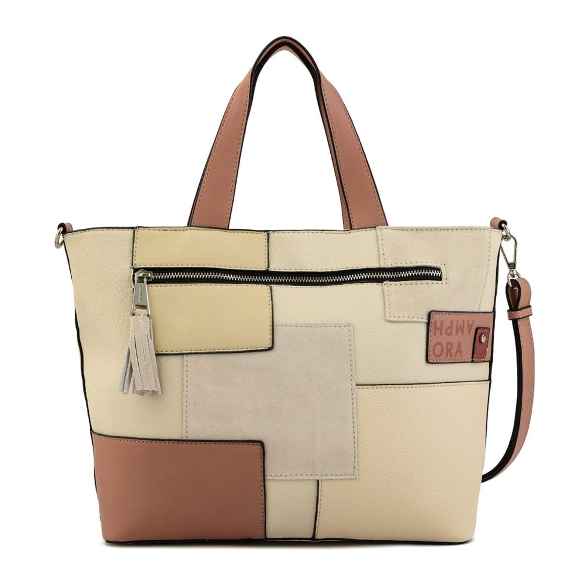 AMPHORA - Cartera Dos Asas Mediana Birty Beige