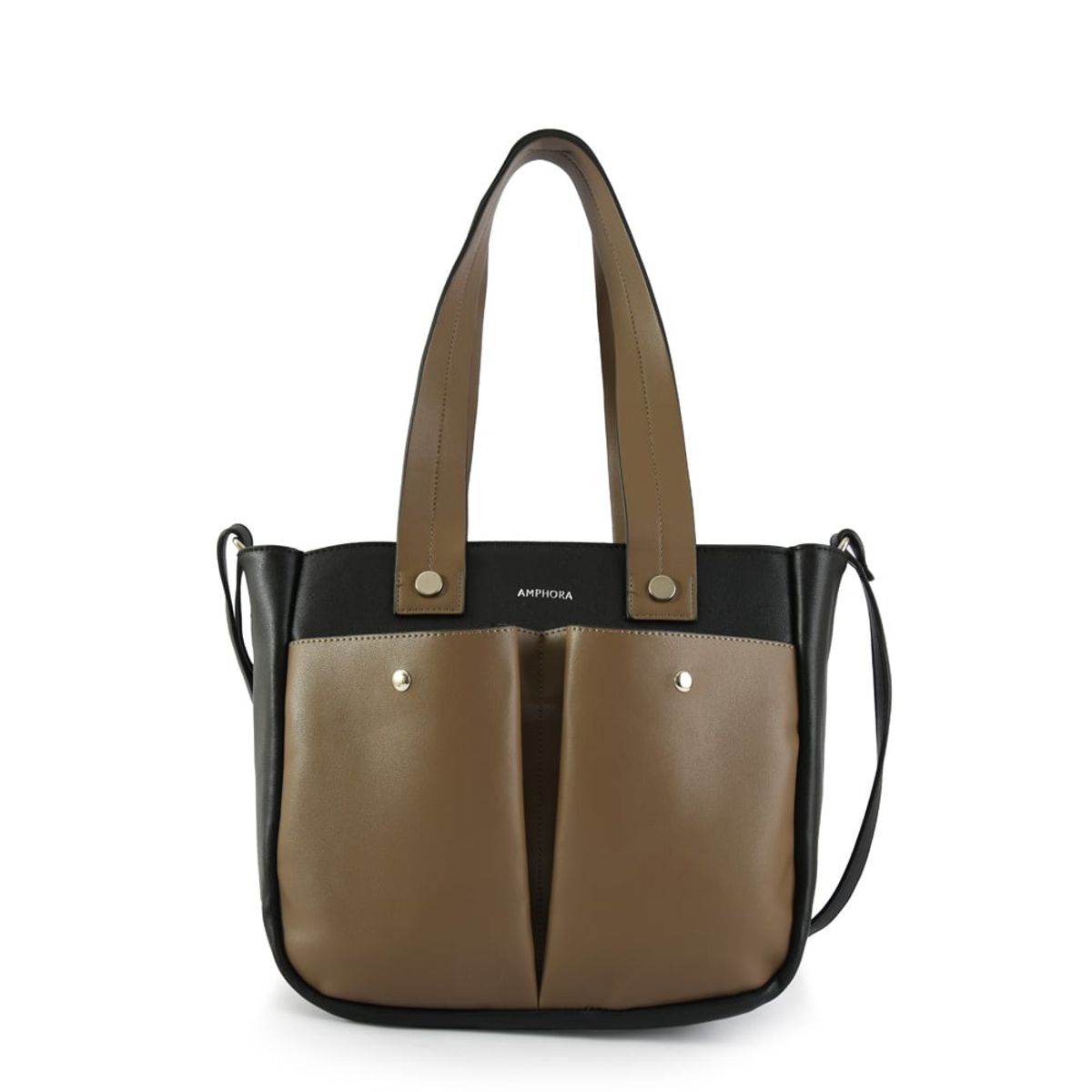 AMPHORA - Cartera Dos Asas Grande Brisbane Negro