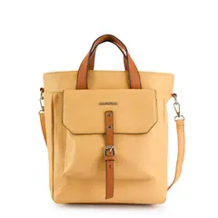 AMPHORA - Cartera Dos Asas Tres divisiones Grande Patty Amarillo