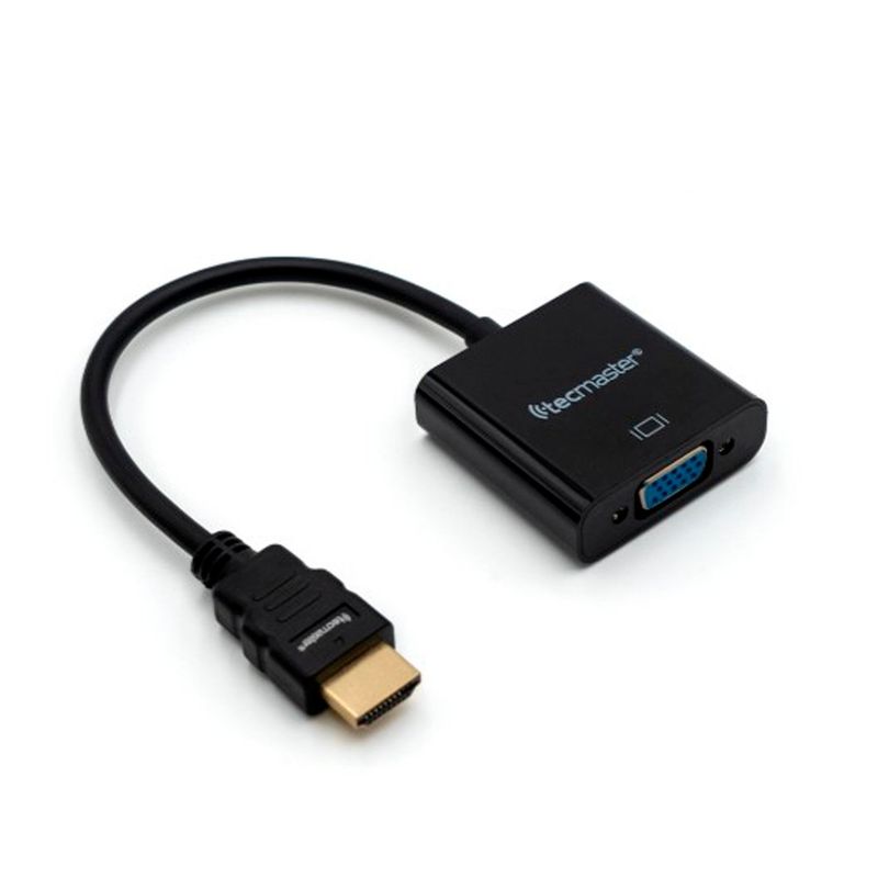 TECMASTER - Adaptador Convertidor de HDMI A VGA + Cable Audio TM-100536