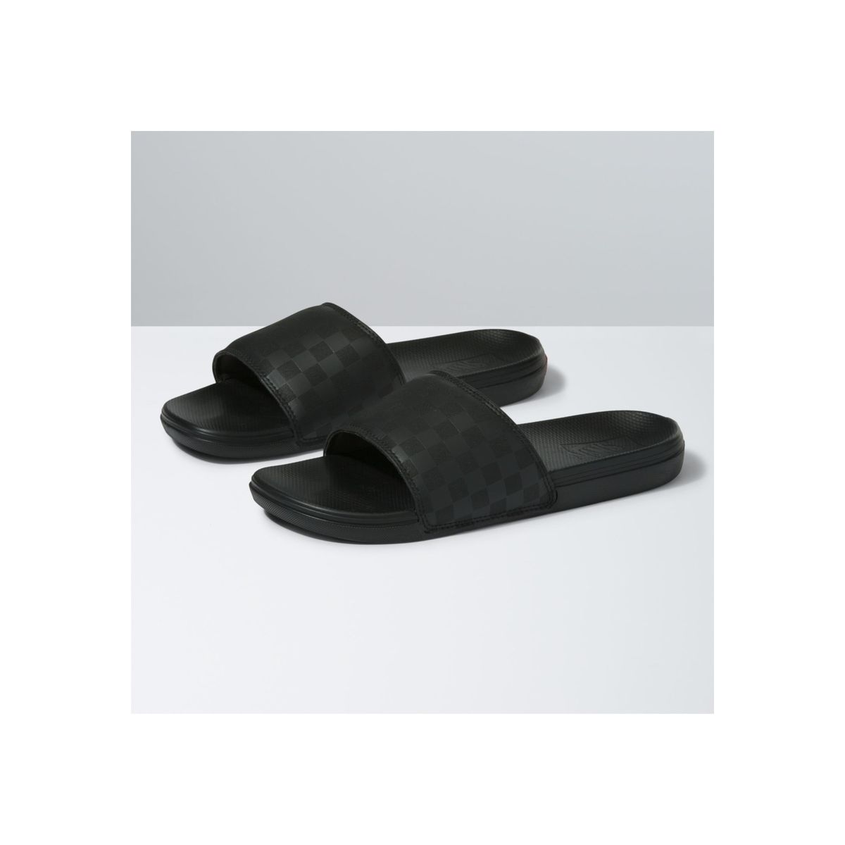 VANS - Sandalia Hombre La Costa Slide-On Checker Negro VANS