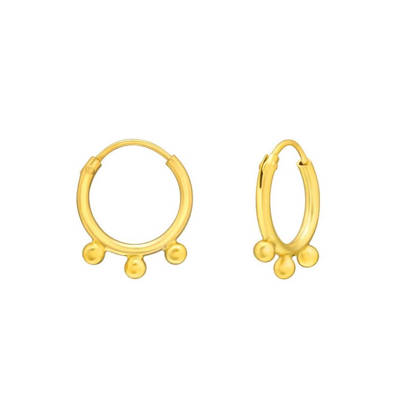 ZAZU - Mini Argollas con Puntos Bañadas en Oro-Joyas Zazü