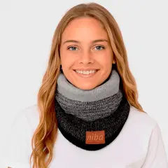 NIBA - Bufanda Lana Circular NegroGris