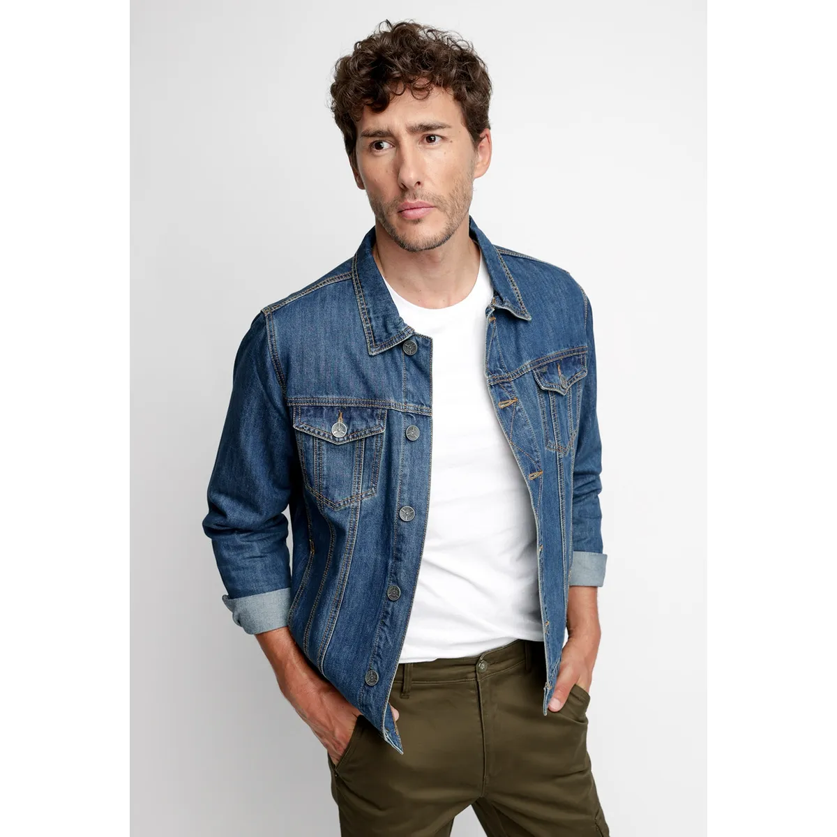 FEROUCH - Chaqueta Básica Denin Fj Azul Ferouch