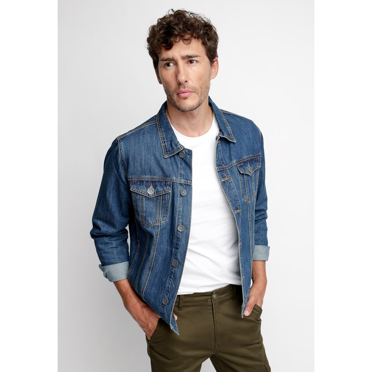 FEROUCH - Chaqueta Básica Denin Fj Azul Ferouch