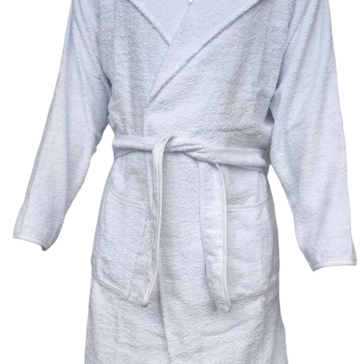 GENERICO - BATA DE BAÑO 100 ALGODÓN ULTRA ABSORBENTE UNISEX BLANCO