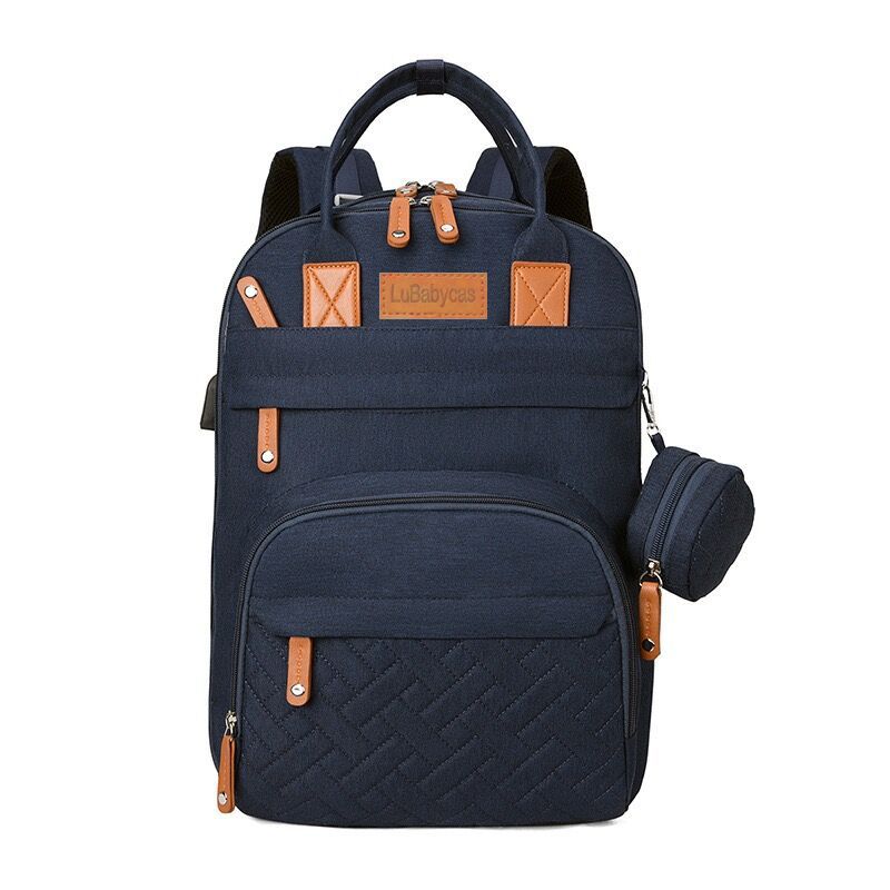 LUBABYCAS - Mochila Maternal Con Monedero Y Colgador Lubabycas Azul