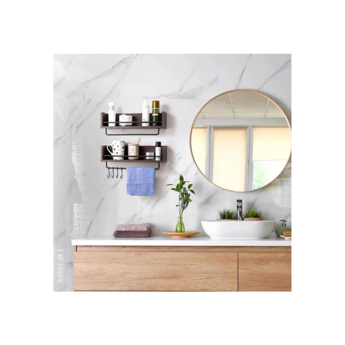 GENERICO - Kit 2 Repisas Soportes Multiuso Madera