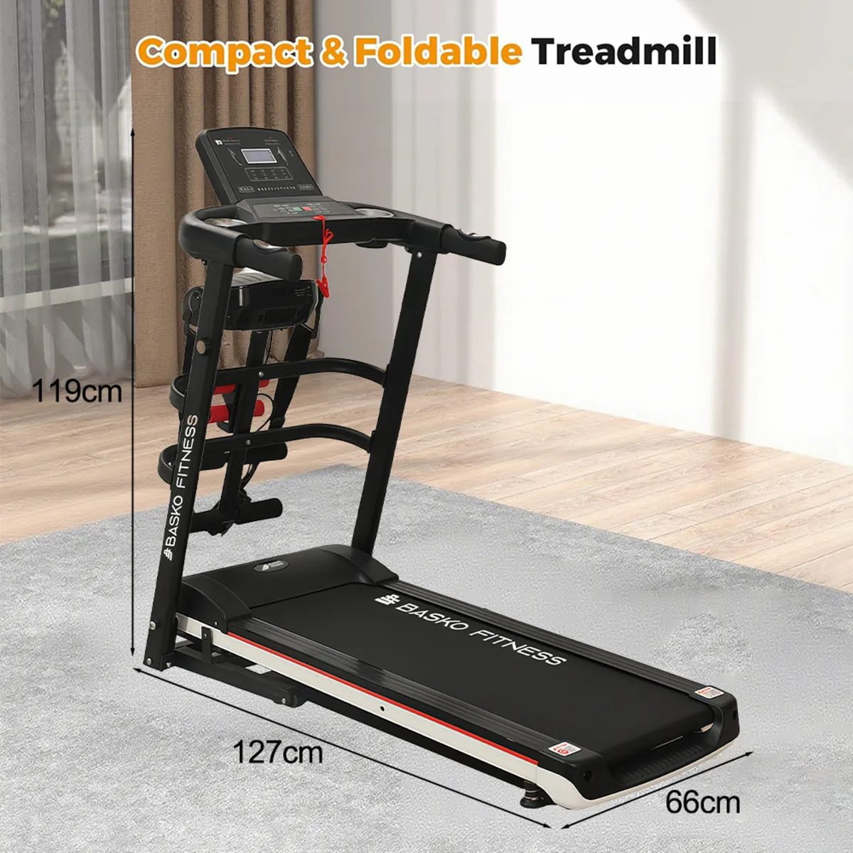 BASKO FITNESS - Trotadora Pro 4.0 Bluetooth y Masajeador