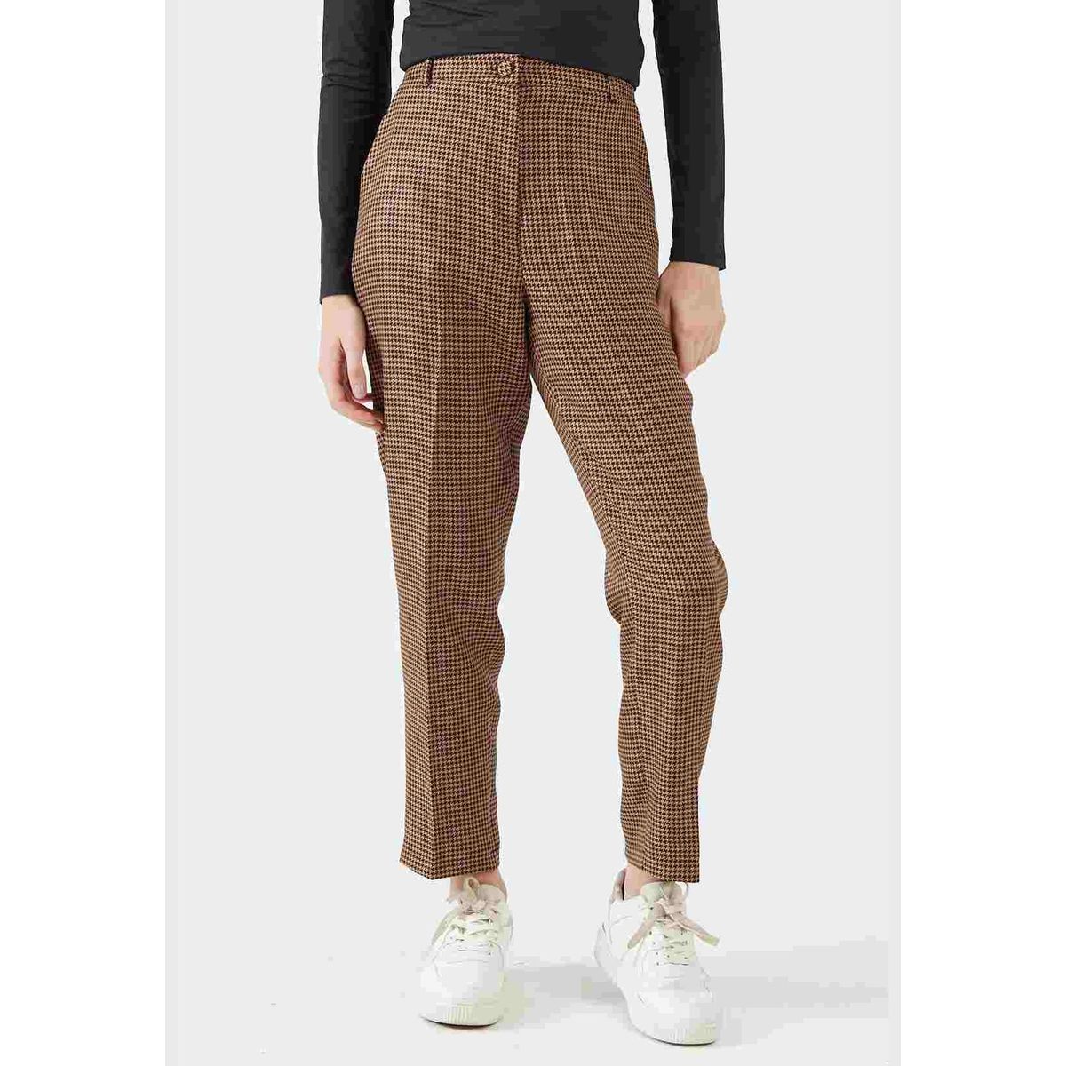 PRIVILEGE - Pantalon tubo camel estampado PRIVILEGE