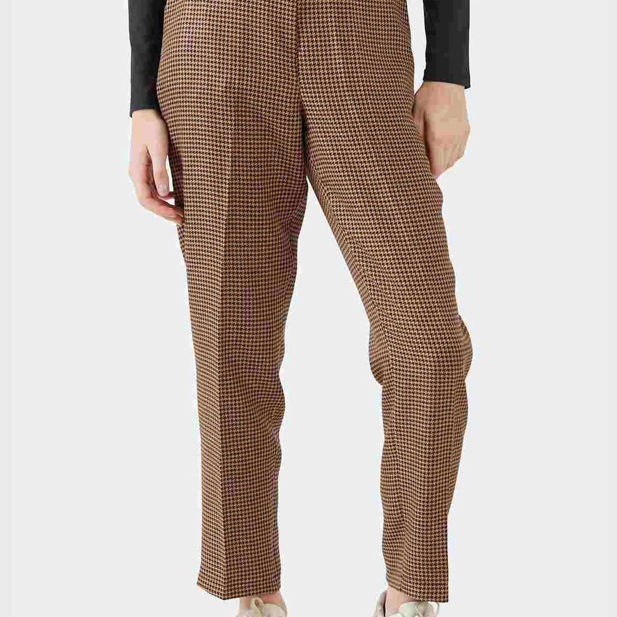 PRIVILEGE - Pantalon tubo camel estampado PRIVILEGE