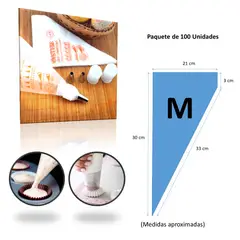 GENERICO - 100 Mangas 25 Cm Talla M Pasteleras Desechables