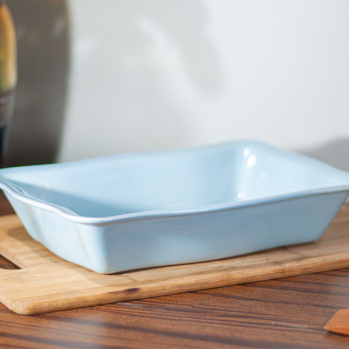 GENERICO - Fuente de Cerámica phorno tipo Gres - RECTANGULAR 30x22 Celeste