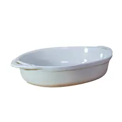 GENERICO - Fuente de Cerámica p/horno tipo Gres - OVAL 28x21 Hueso