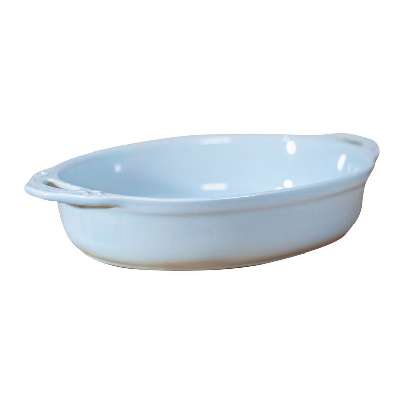 GENERICO - Fuente de Cerámica p/horno tipo Gres - OVAL  28x21 -Celeste