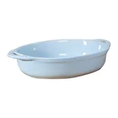 GENERICO - Fuente de Cerámica p/horno tipo Gres - OVAL 28x21 -Celeste