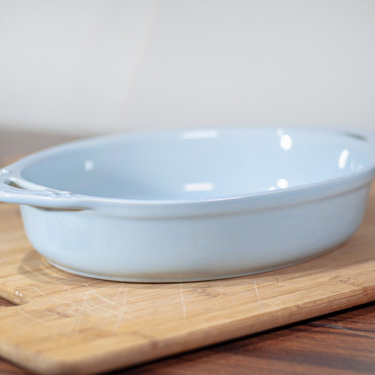 GENERICO - Fuente de Cerámica p/horno tipo Gres - OVAL  28x21 -Celeste