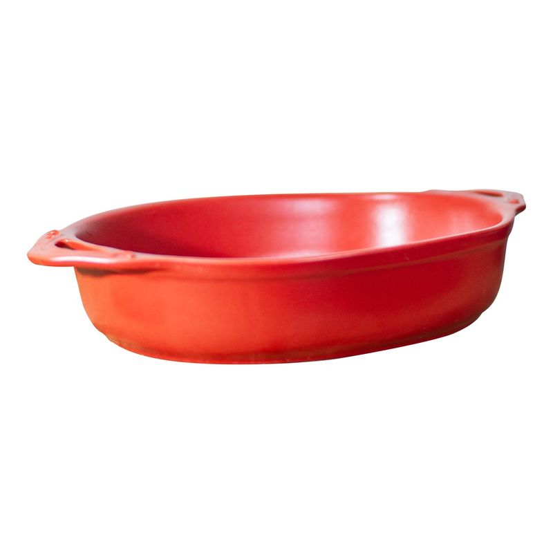 GENERICO - Fuente de Cerámica p/horno tipo Gres - OVAL  32x21 Roja