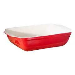 GENERICO - Fuente de Cerámica phorno tipo Gres - RECTANGULAR 33x24 -Roja