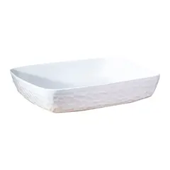 GENERICO - Fuente de Cerámica phorno tipo Gres - RECTANGULAR 31x25 -Blanca